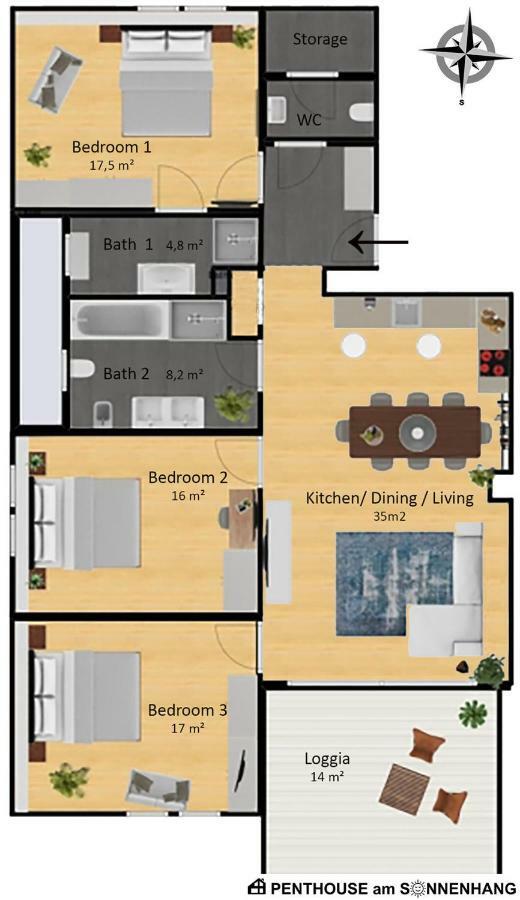 שלאדמינג Penthouse Am Sonnenhang Mit Exklusiver Ausstattung מראה חיצוני תמונה